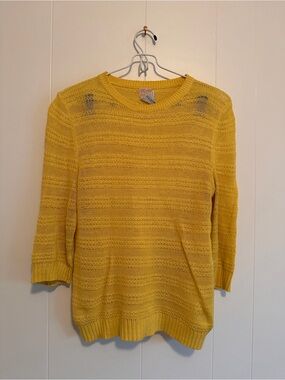Lightweight Yellow Knit Women's Sheer Sweater